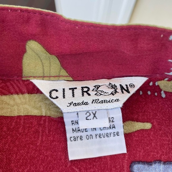 Citron Santa Marcia vintage Phoenix in red Silk Blend Kimono sz 2X - Picture 8 of 9